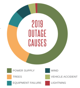 2019 Outage Causes pie chart