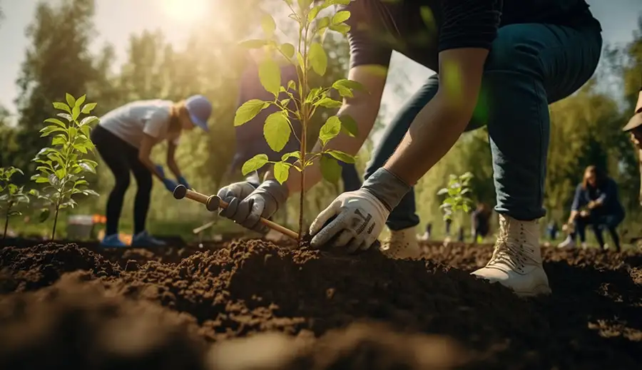 A man planting a tree