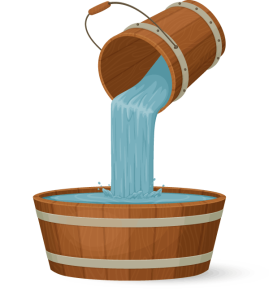 Water pouring into a bucket
