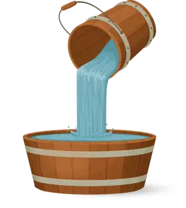 Water pouring into a bucket