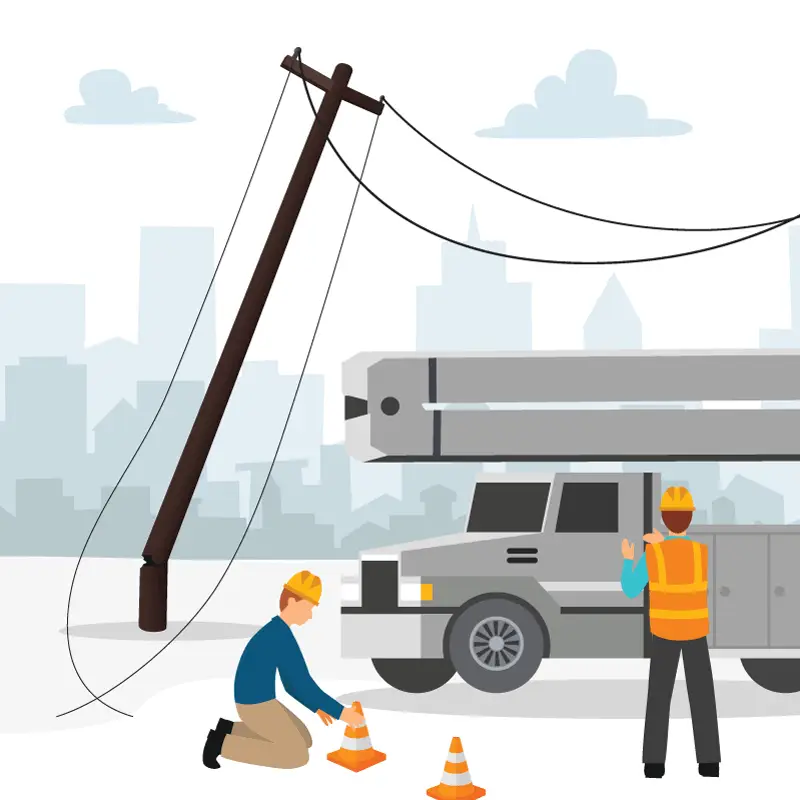 Replacing a pole Step 2 Secure Scene