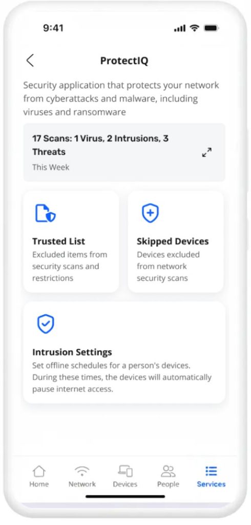 A screenshot of the ProtectIQ® feature in the CommandIQ® app