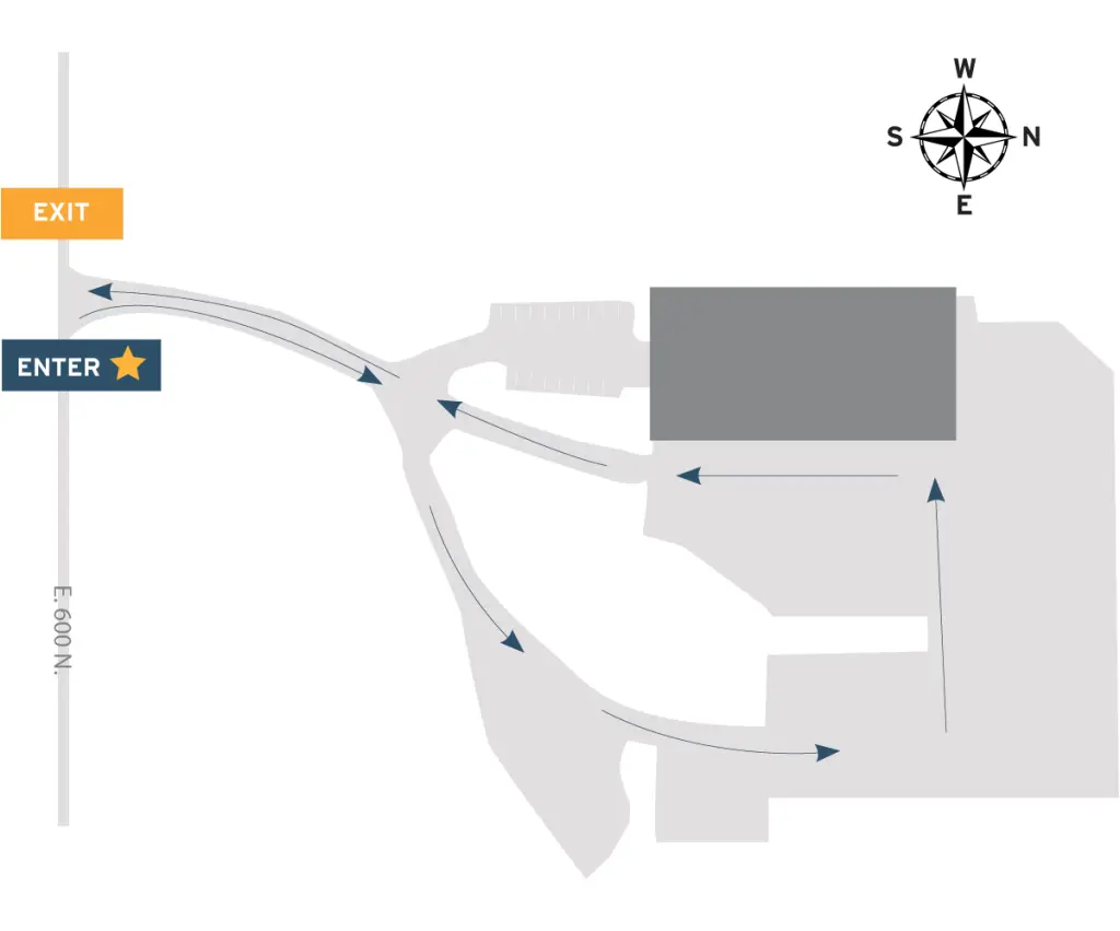 A map of the Tipmont office in West Lafayette for Tipmont's Annual Meeting Drive-Thru